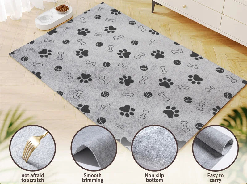 All-Weather Chew-Proof Dog Mat-Waterproof & Thermal Fleece Pad with Custom Print, Heavy Duty for Large Dogs (SGS Certified）