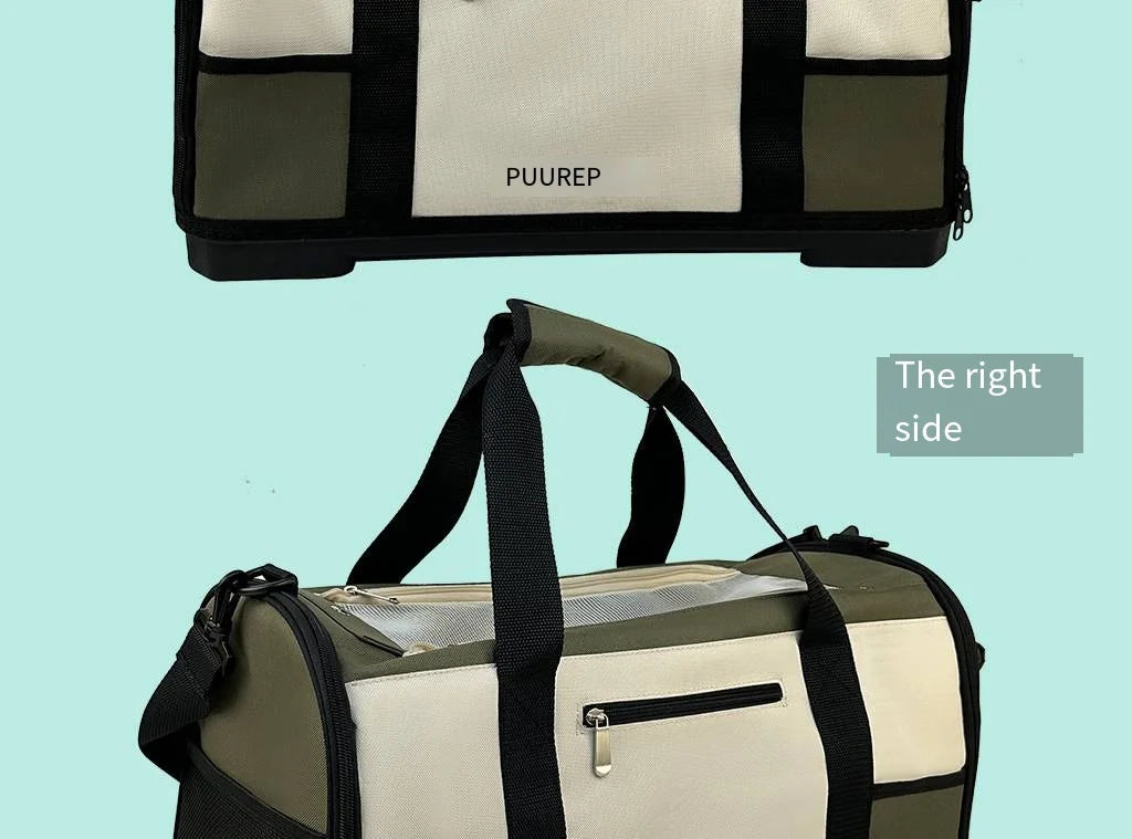 PUUROF Cat bag Going out portable warm dog bag Cat bag Shoulder carrier Cat car pet suitcase Pet backpack