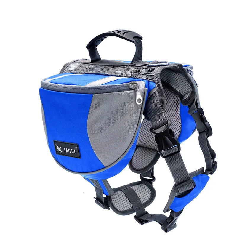 Oxford Fabric Outdoor Dog Backpack Double snack bag, dog training bag Waterproof Reflective Saddle Bag Medium Large Dog Tactical