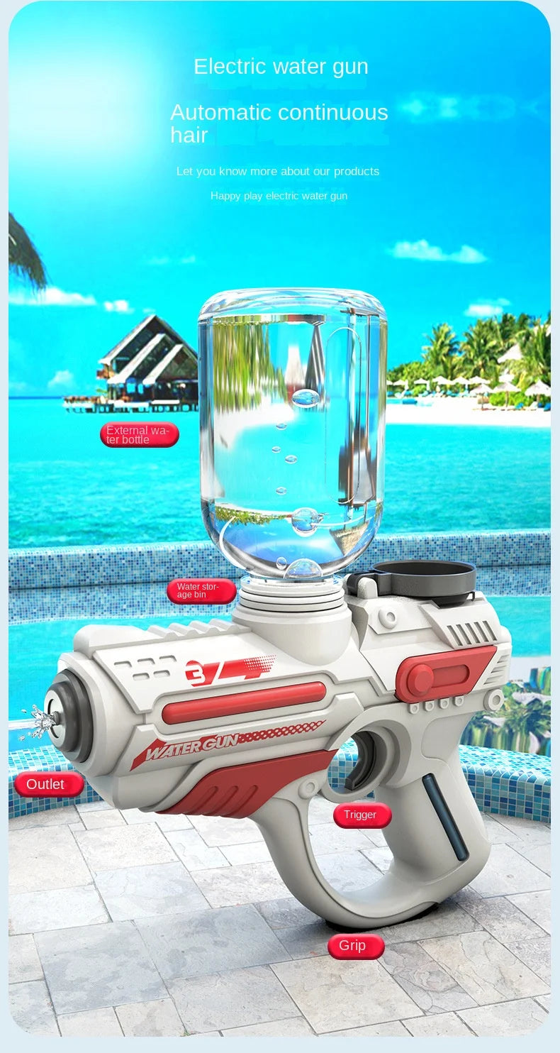 Electric Automatic Water Gun Children High-pressure Outdoor Beach Large-capacity Swimming Pool Summer Toy for Children Boy Gifts