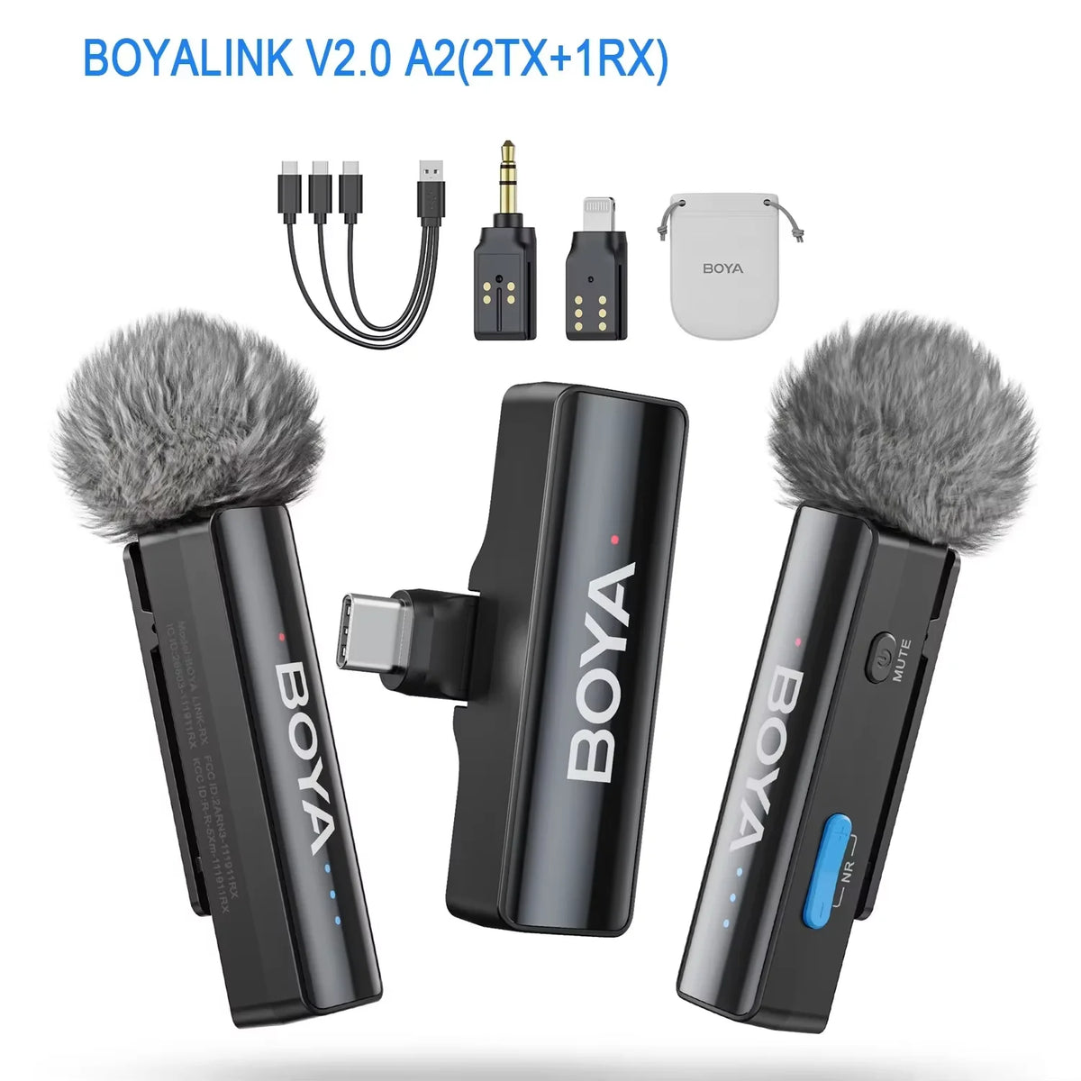 LINK 2 Wireless Lavalier Microphone for Iphone Android DSLR Cameras Smartphone Gaming Youtube Video Recording Streaming