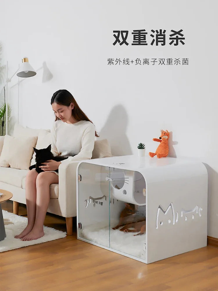 Smart Pet Dog Cage Cat Cage Small Solid Wood Cat Villa Household Cat Nest Universal  Cabinet Dog Nest