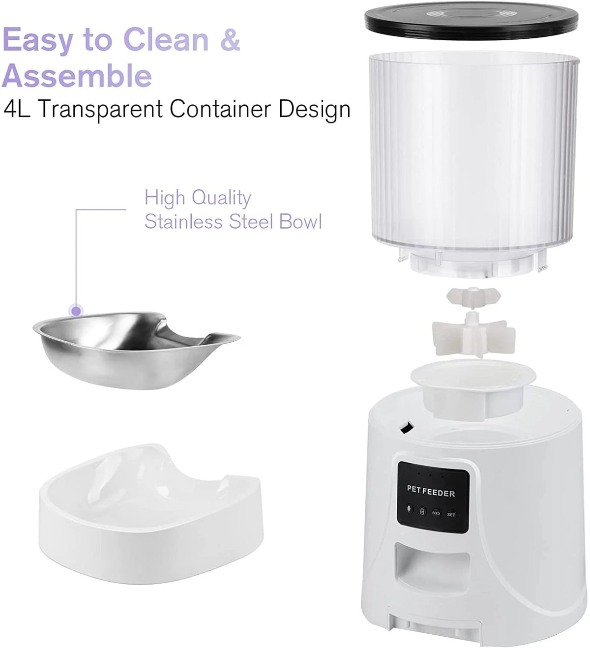 Wholesale 4L Automatic Cat Self Diet Feeder Dog Feeder Smart Stainless Steel Double Bowl Cat Feeder