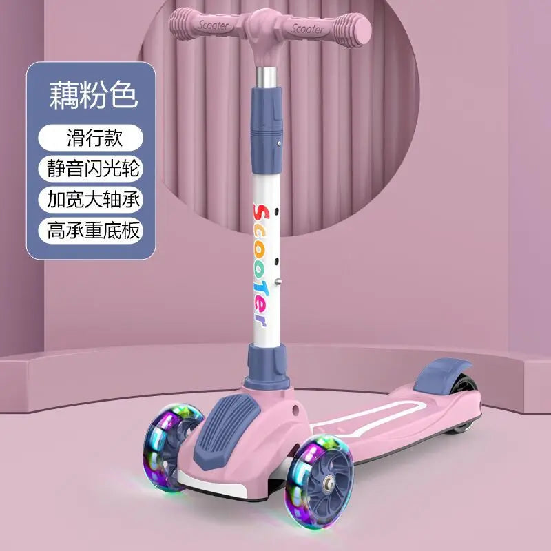 Cycling City 2-12 Years Old Children's Scooter Foldable Scooter With Music Light 3-wheel Scooter 4-speed Adjustable Balance Car