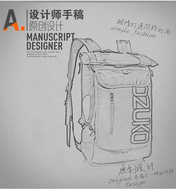 OZUKO Schoolbag for Teenager 15.6 inch Laptop Water   Backpack 49*28*14 Men   Student Backpacks Male Travel Mochila Fashion