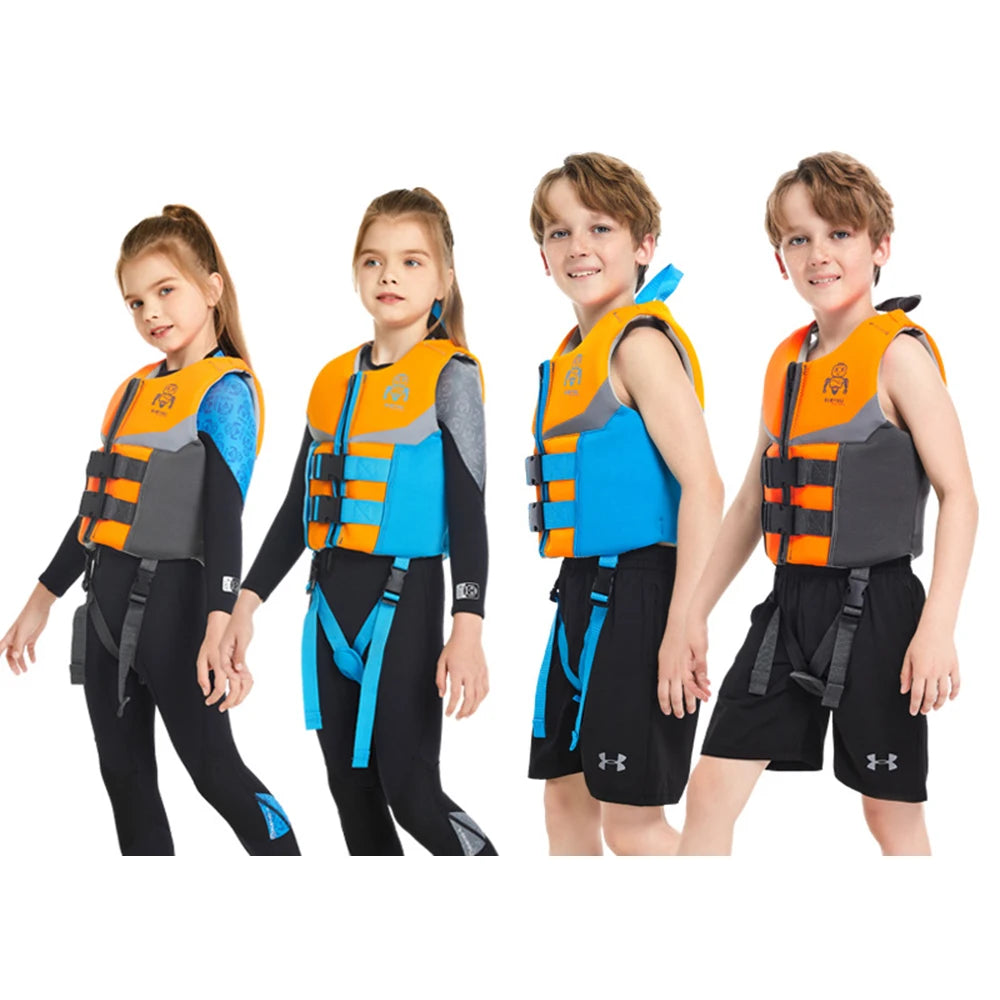 Children's Neoprene Buoyancy Vest, Professional Swimming Life Vest, Portable Lightweight, Rafting Safety Jacket,