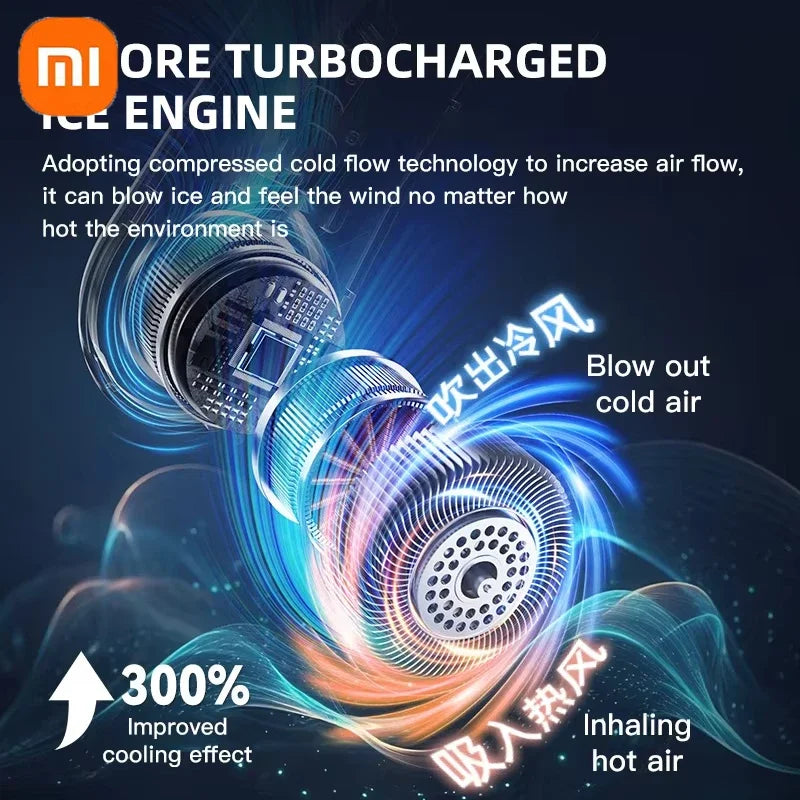 Xiaomi Portable Mini Hanging Neck Fan Digital Display Power Bladeless Fan Neckband Air Cooler USB Rechargeable Fan Cooling Tool