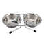Double Stainless Steel Pet Bowls with Iron Stand - Anti-Slip Puppy Feeder