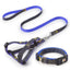 Dog Leash Harness Adjustable Collar Set Denim Pet Lead Vest for Small Medium Large Dogs Pet Cat Lead for Walking Training