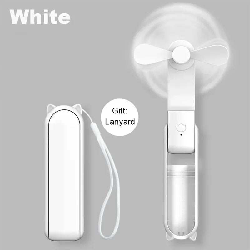2000mAh Power Bank 3 Gears Portable Fan Super Mini Handheld Fan USB Rechargeable Fan Foldable Hand Held Small Pocket Fan