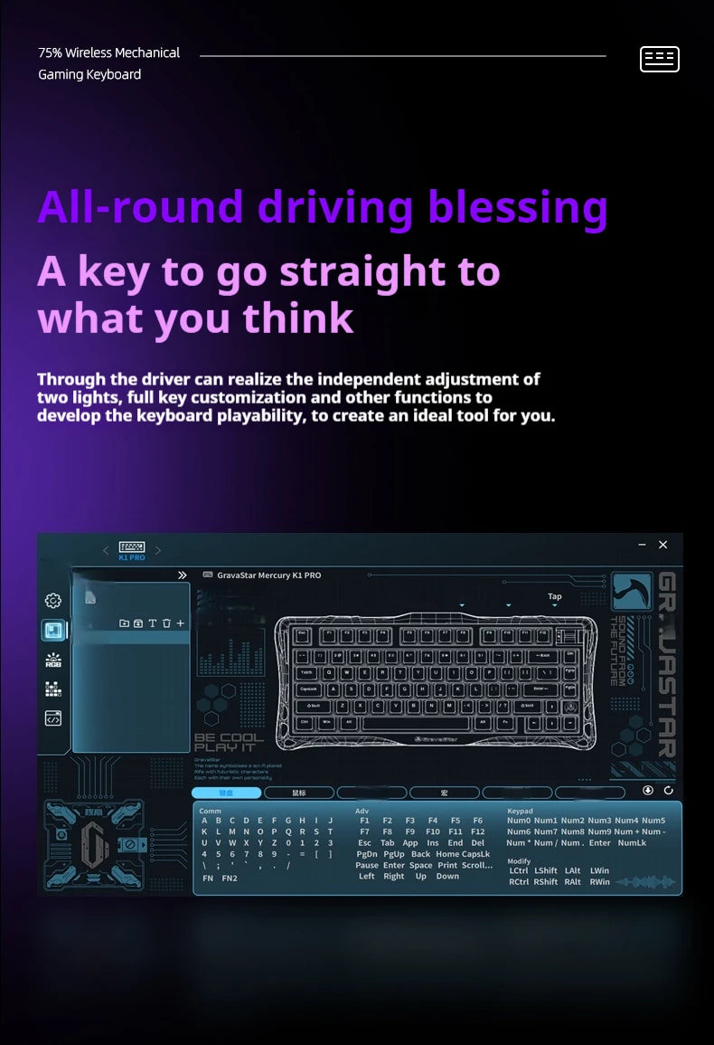 75k1 Pro Gaming  Mechanical Keyboard 79-Key Tri-Mode Connection Full-Key Hot-Swappable Aluminum Shell Fps Esports Games Keyboard
