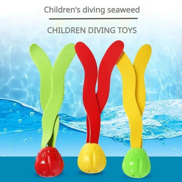 3 Piece Kids Sports Pool Toys Ocean Plant Shape Diving Toys Diving Swimming Training Pool Kids Accessories