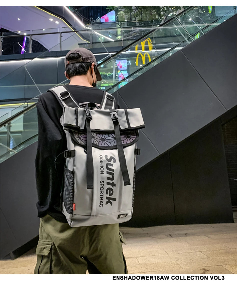 Youth Holographic Reflection Backpacks Fashion Urban Man Backpack Trend Brand Men's Travel Backpack Large Capacity School Bags