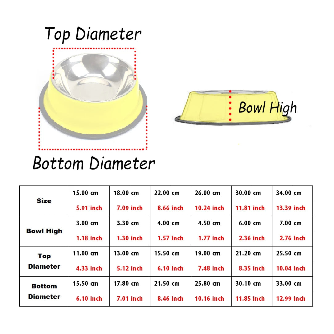 Personalized Stainless Steel Pet Bowls - Custom Name, Non-Slip, Colorful, Multi-Size