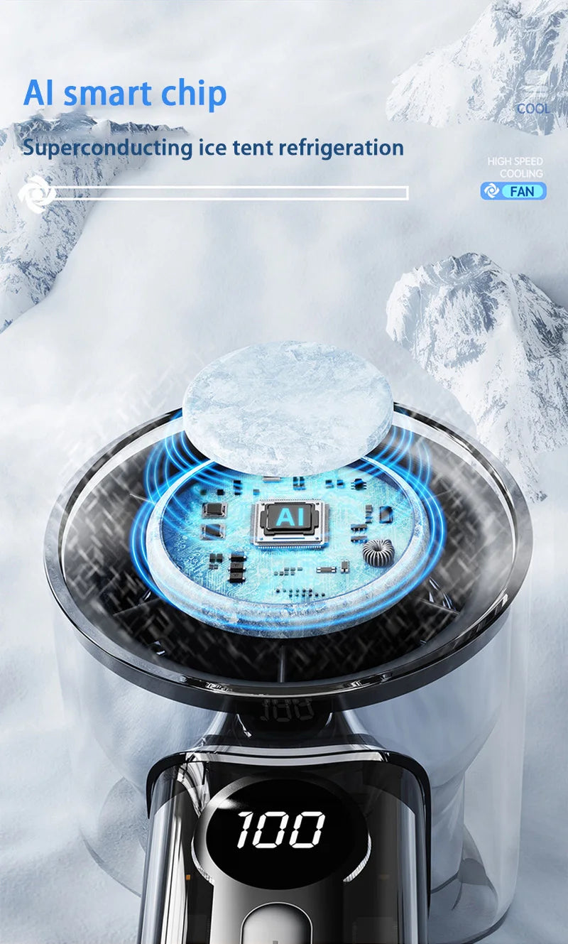 Fan X05 Mecha 100-speed Fan USB 20000RPM Violent Turbine Fan Handheld Refrigeration Ice Compress Fan Camping Travel