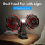 Eary Summer Clip Dual Head Fan 4000mAh 3 Wind Speeds 2 Light Modes USB Rechargeable With 360° Rotatable Desktop Air Cooling Fan