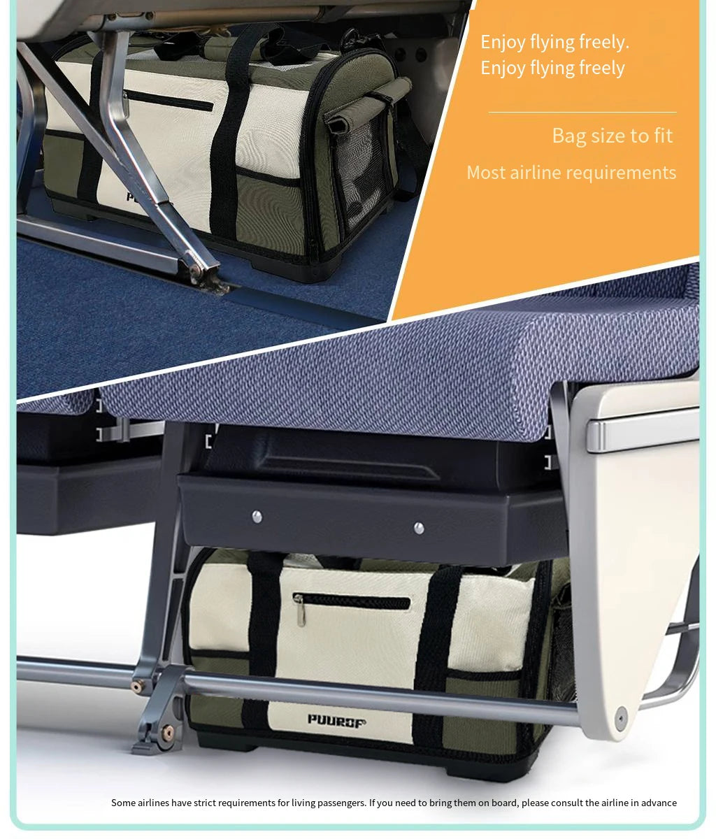 PUUROF Cat bag Going out portable warm dog bag Cat bag Shoulder carrier Cat car pet suitcase Pet backpack