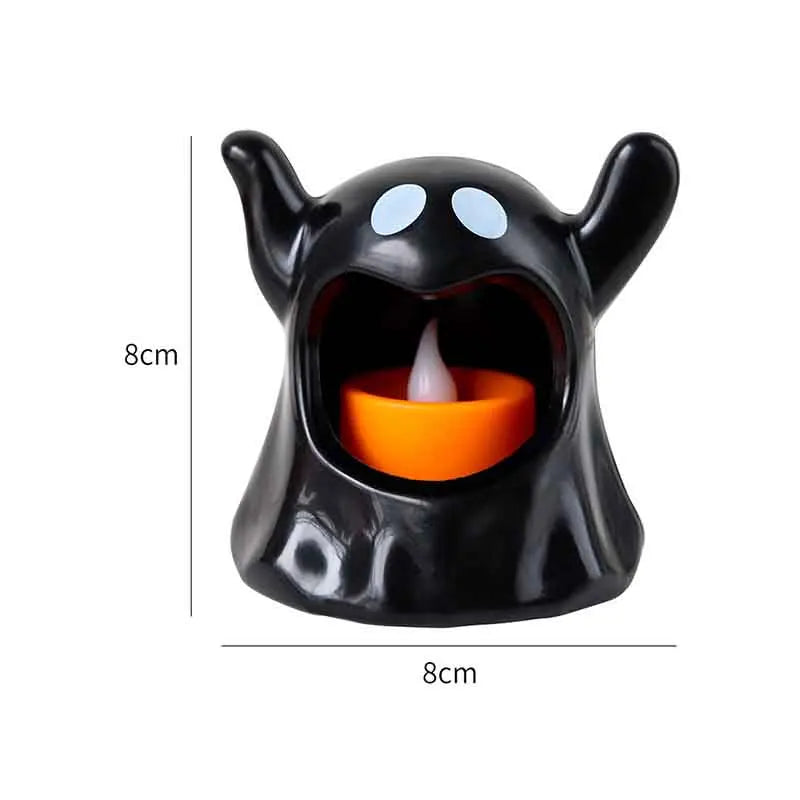 2024 New Halloween Ghost Lamp With LED Flameless Candles Decorative Halloween Party Ghosts Horror Atmosphere Props Decoration