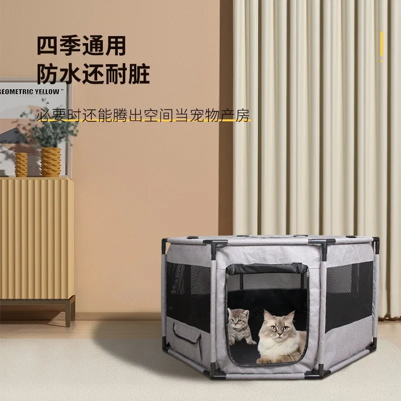 Dog Pet Nest 600DPU Oxford Cloth Cat and Dog Delivery Room Animal Cage Kennel Octagonal Fence
