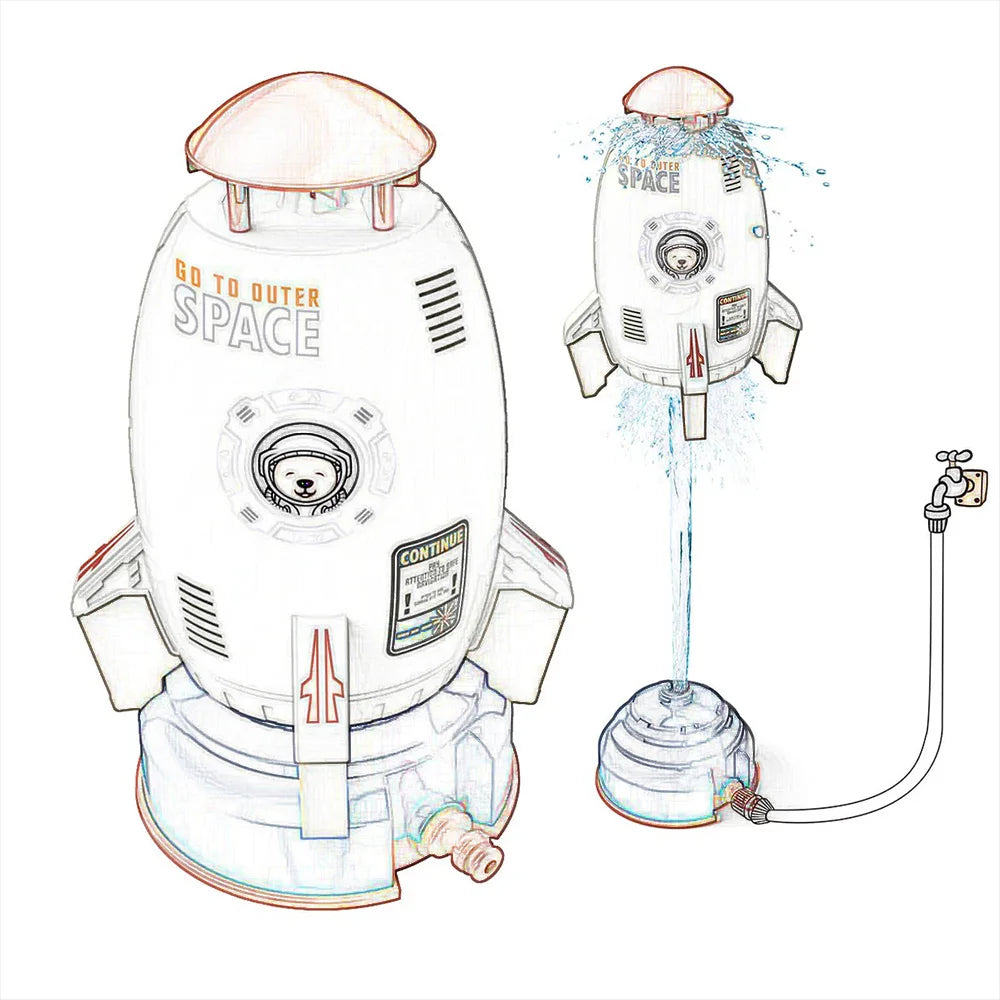 Rocket Sprinkler Toy – Rotating Flying Water Spray Launcher Outdoor Sprinkler Rocket Children's Water Play Tools