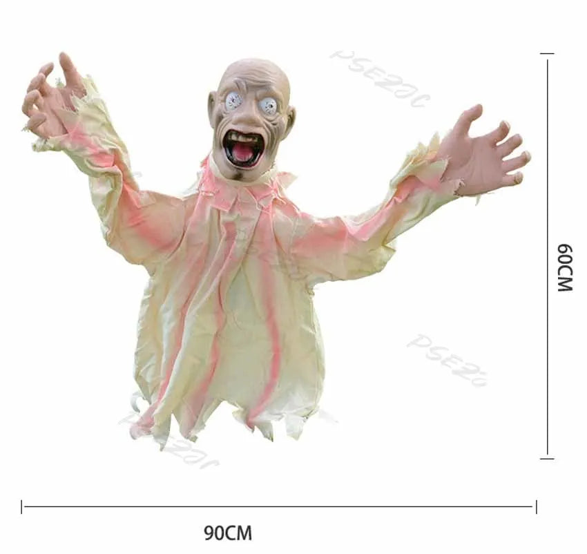 Halloween Horror Decoration To Insert Large Swing Ghost New Voice Control Decoration Scary Props Home Garden Decoration