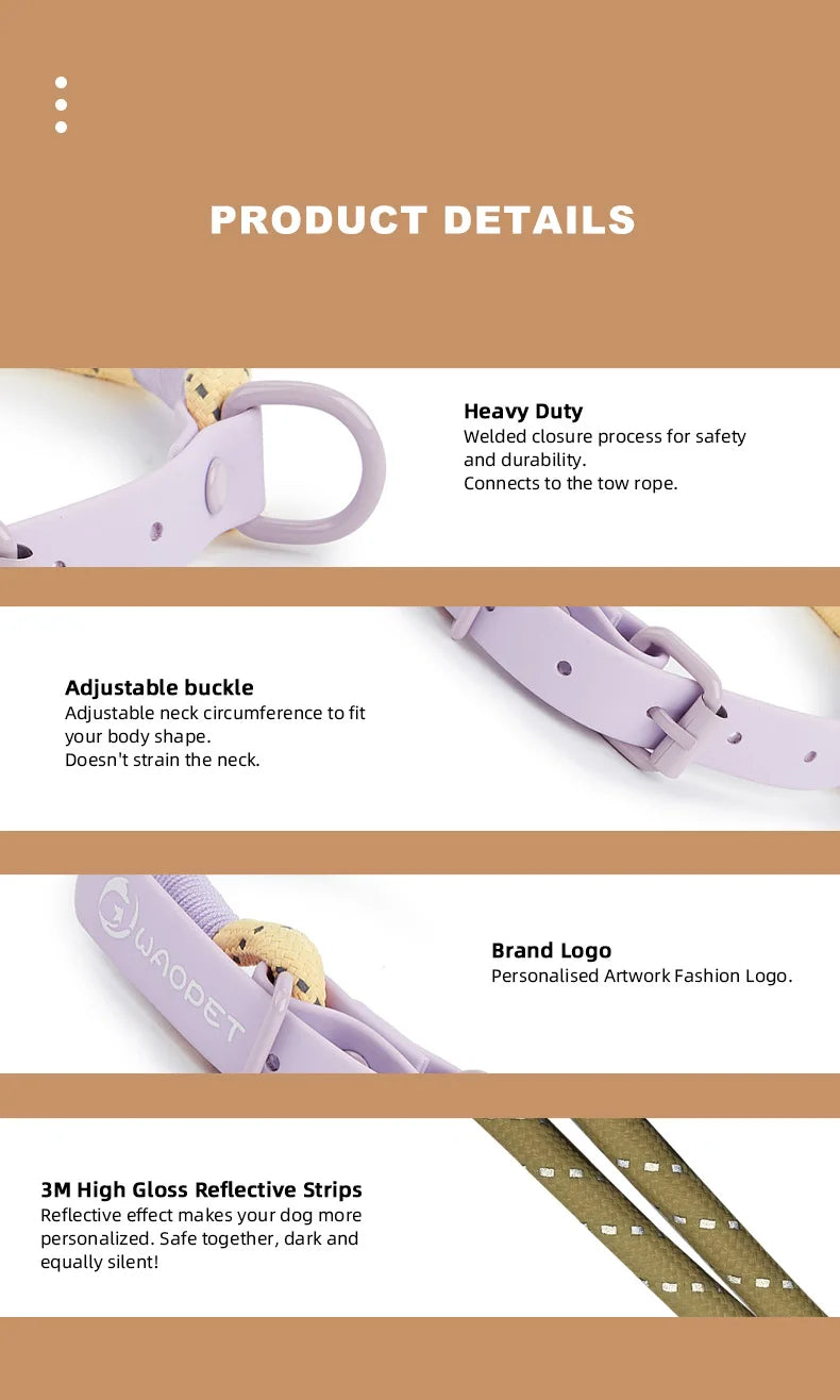 Pet Supplies Dog Collar For Small and Medium Dog Walking Sugar Color Series Cute style PVC Webbing Collar Leashes Set 2024 New