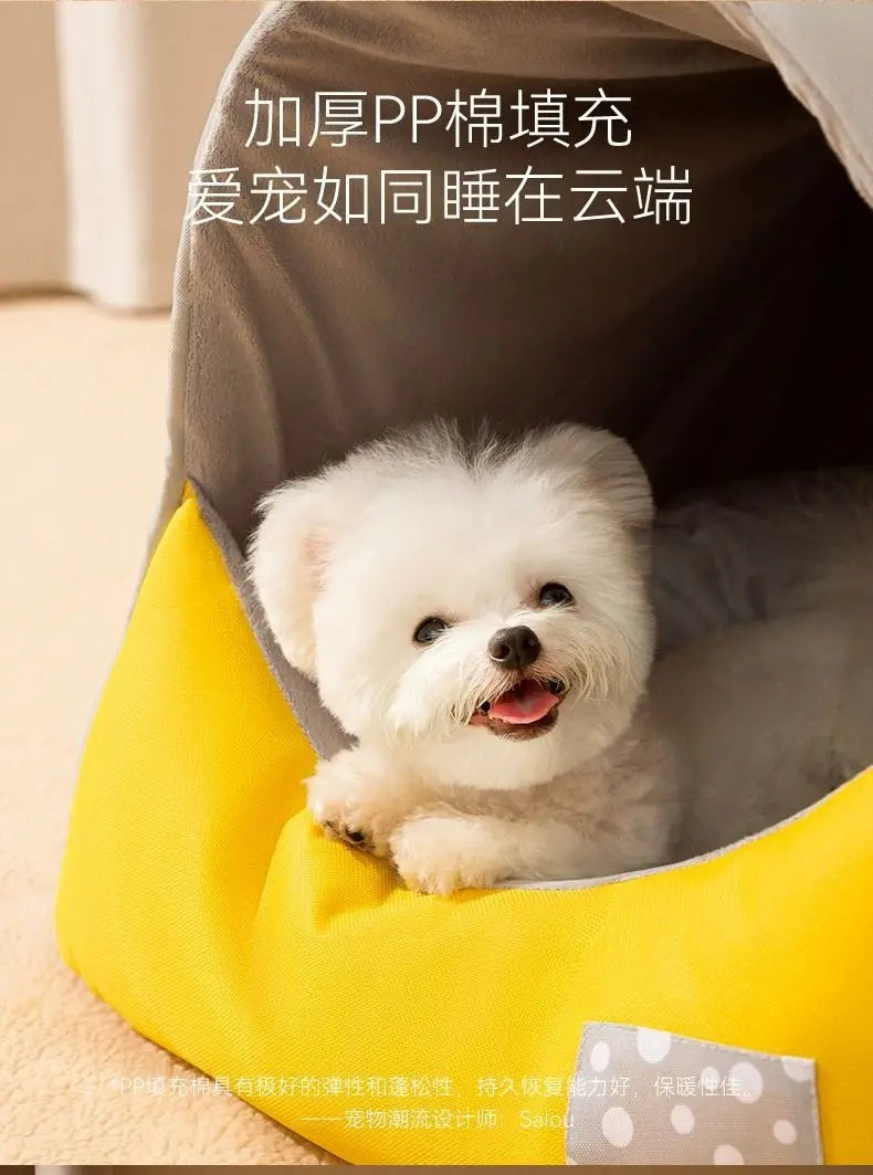 Dog Kennel for All Seasons, Removable and Washable Cat Kennel, Teddy Small Dog Winter Warm Enclosed Pet Winter Dog House
