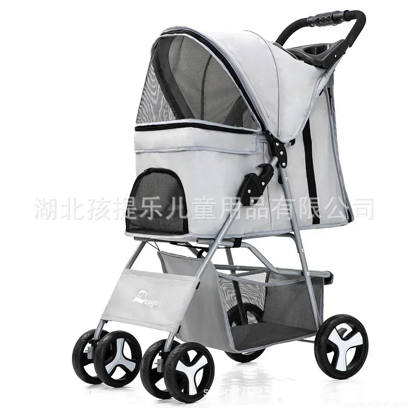 Pet Stroller with Sunroof -Foldable, lightweight, Single Handed, size S M L