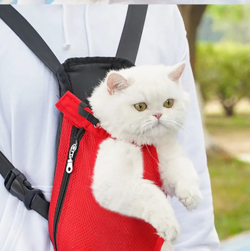 Adjustable Dog Front Carrier Legs Out Dog Breathable Portable Travel Pet Dog Carrier Backpack Mesh Carrier for Dog Cats Outdoor