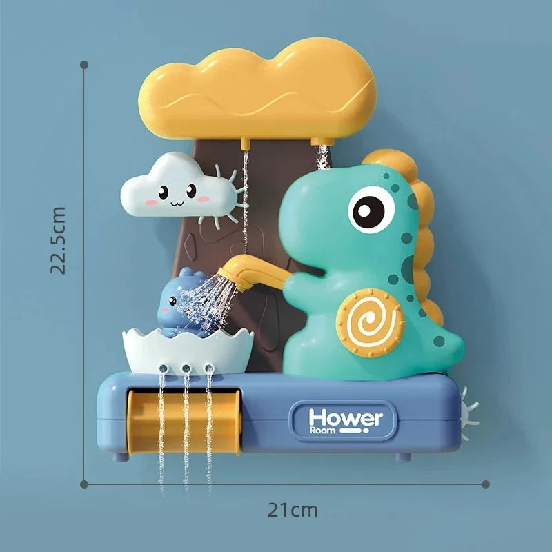 Children's Take A Shower Paddle Toys Cartoon Animals Dinosaurs Spin Water Spray Waterwheel Bath Toy Kids Delight Shower Toy Gift