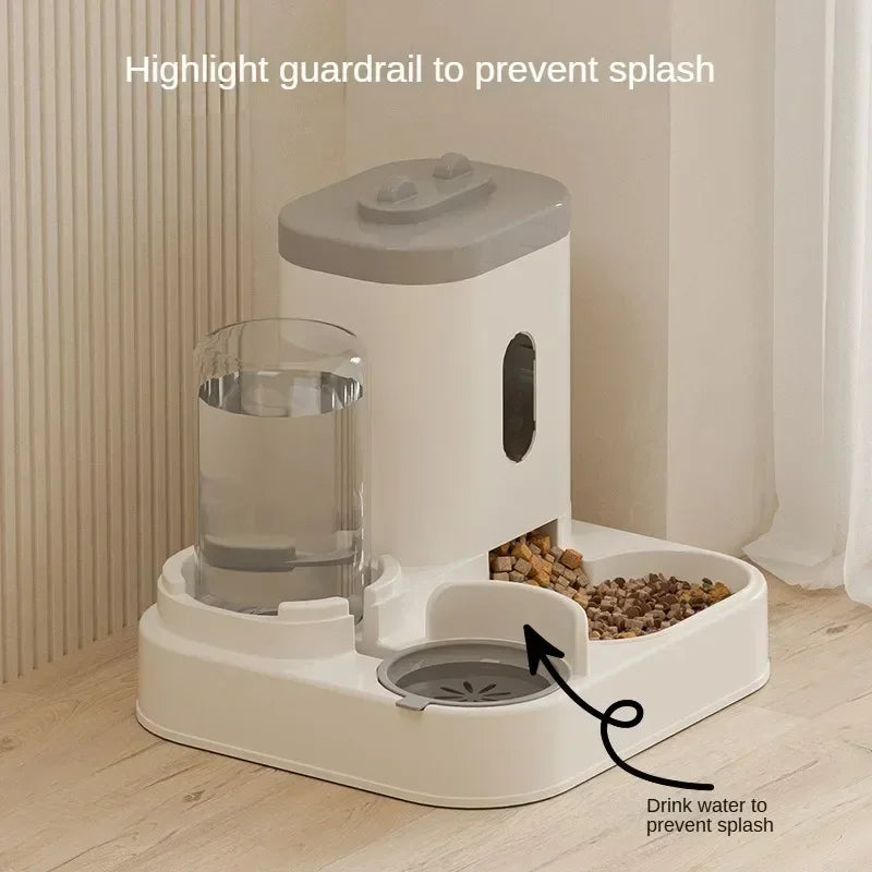 Automatic cat feeder with water dispenser, 5L large capacity pet food dispenser, intelligent timed dog bowl, BPA free