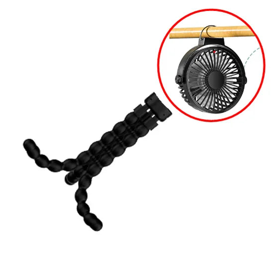Portable USB Rechargeable Fan with Tripod Clip, Mini Stroller Fan for Baby,Summer Air Cooler,Handheld Hanging Desk,for Camping