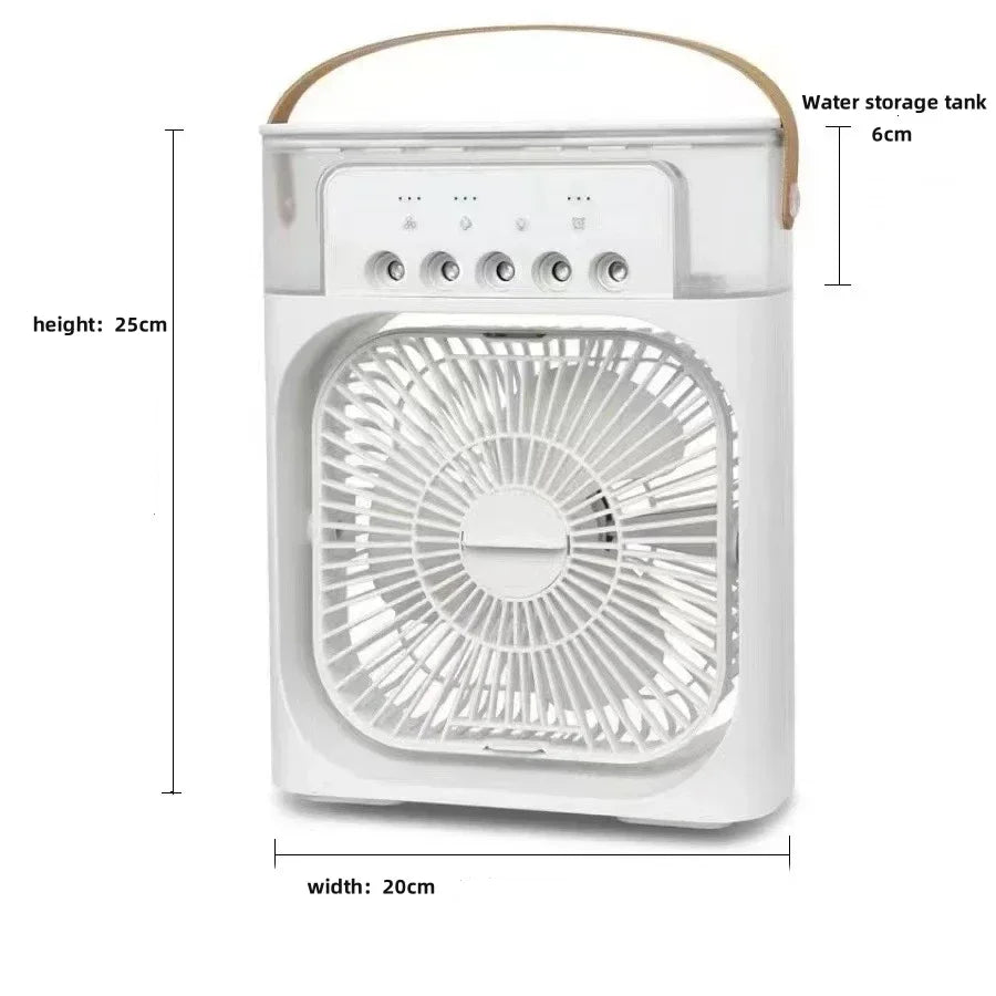 Portable Humidifier Fan 3 in 1 Air Conditioners USB Electric Fan LED Night Light USB 3 Speed Household Small Air Cooler