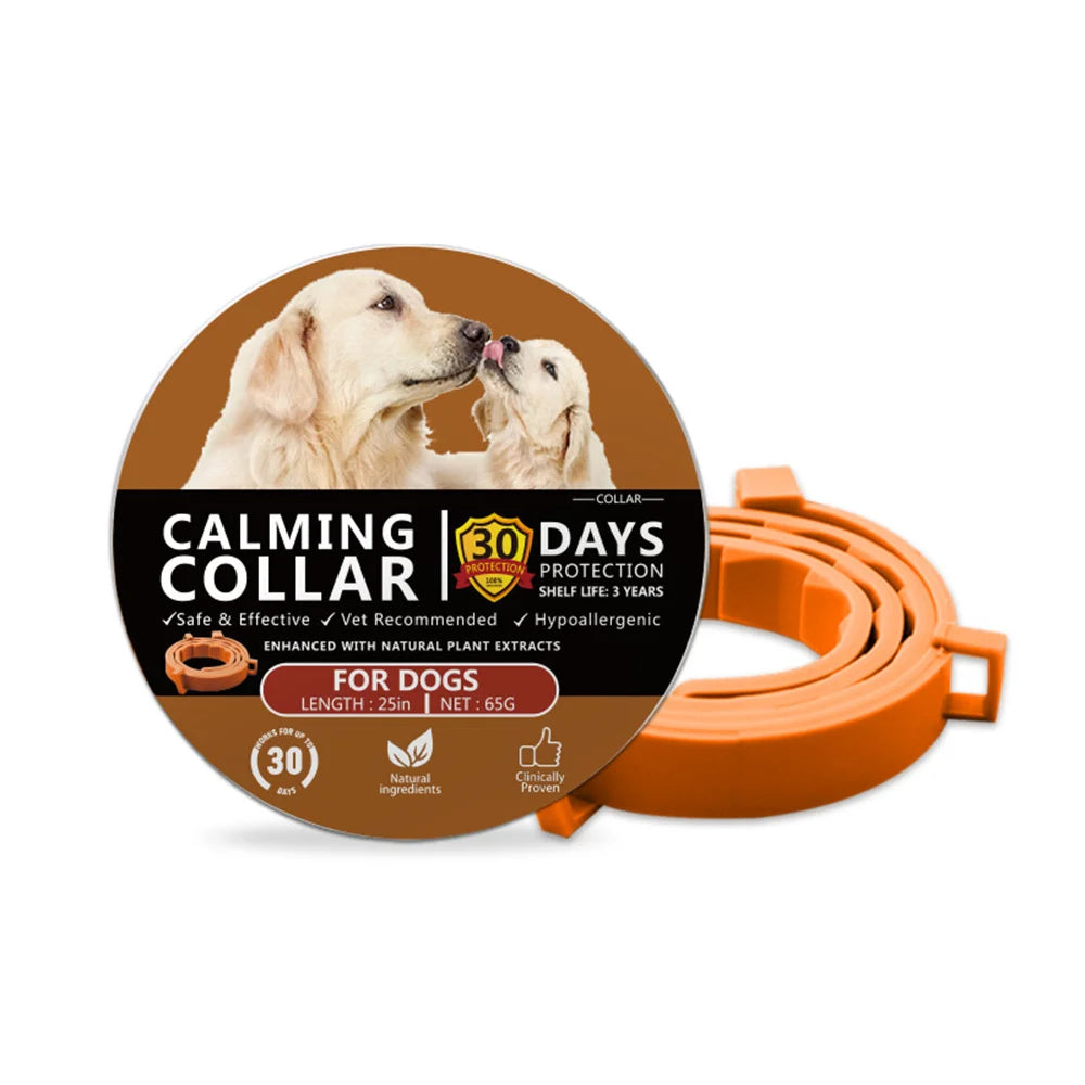 Pet Calm Collar Cat Dog Soothe Collar Adjustable Neck Strap Relieve Anxiety Remove Restlessness Protection Relax Pet Supplies