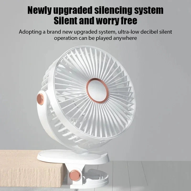Xiaomi Clip-on Fan 5 Speed Quiet Rechargeable Home Desktop Portable Air Circulator Wireless Fan Light With LED Display For Camp