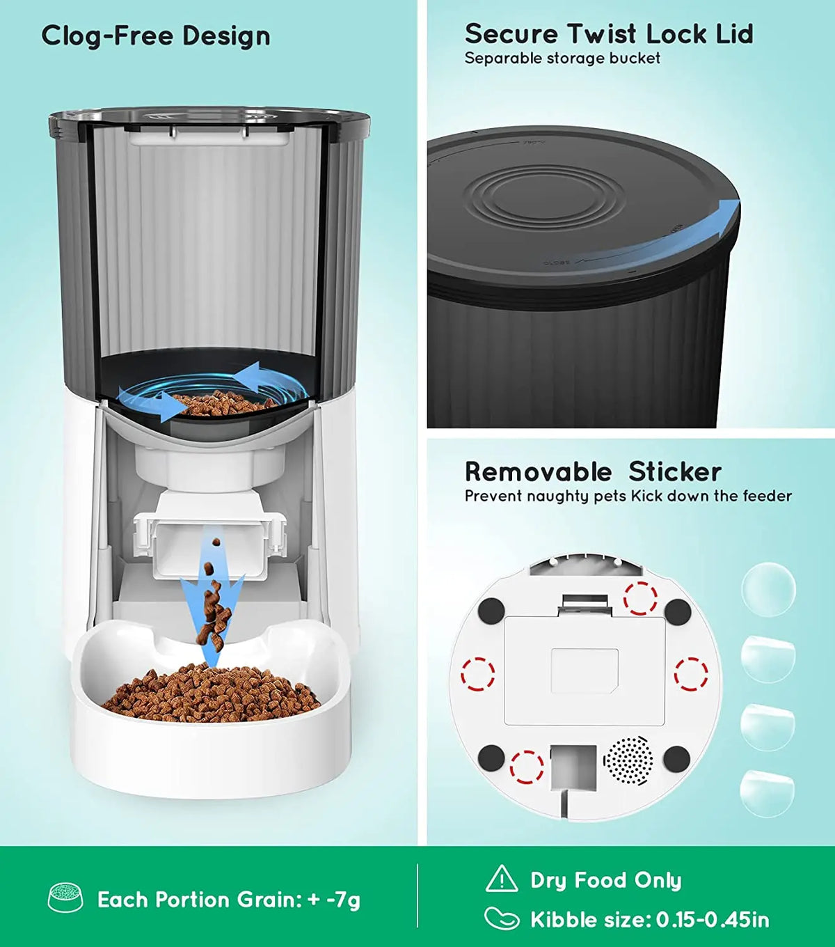 Wholesale 4L Automatic Cat Self Diet Feeder Dog Feeder Smart Stainless Steel Double Bowl Cat Feeder
