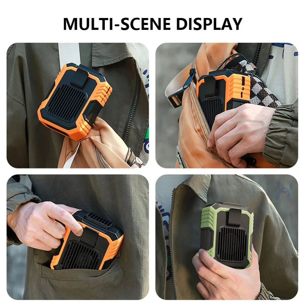 Portable Air Conditioner,Waist Clip Fan with 5-8H,Neck Fan,3 Speeds, USB Rechargeable,for Summer Outdoor Work Jobsite Hiking
