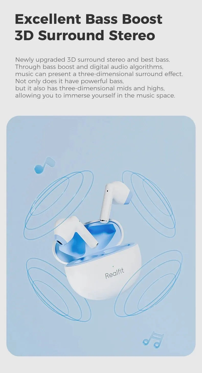 Realfit F2 Bluetooth Earphone Excellent HIFI Quality TWS Wireless Earbuds Wholesale for realme xiaomi