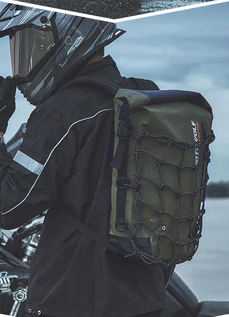 Motorcycle Backpack Men Women Waterproof Bag Full Face Helmet Backpack Rider Bag Reflective Travel Bag Motorcycle Helmet Bags