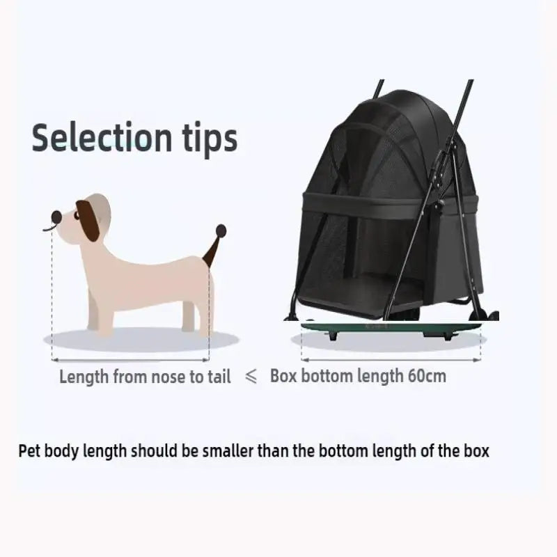 Foldable Pet Stroller - Perfect for Small Dogs, & Puppies