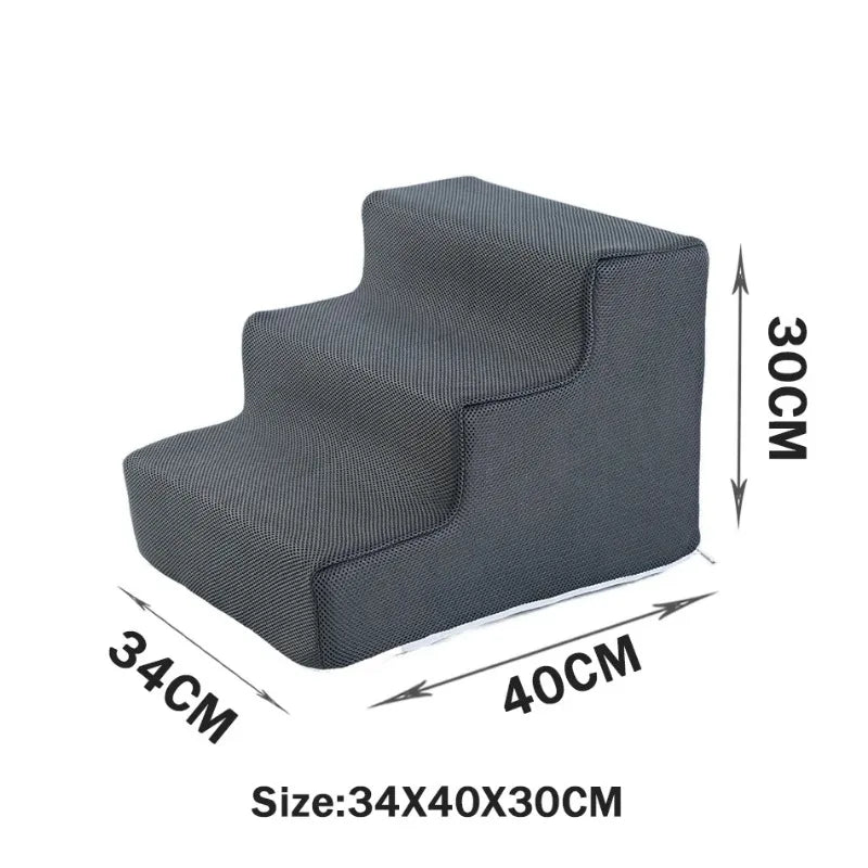 Removable Washable Anti Slip Foldable Pet Dog Cat Stairs High Elasticity Sponge Dog Training Stairs Cat Bed Stairs Play Stairs