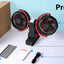 Eary Summer Clip Dual Head Fan 4000mAh 3 Wind Speeds 2 Light Modes USB Rechargeable With 360° Rotatable Desktop Air Cooling Fan