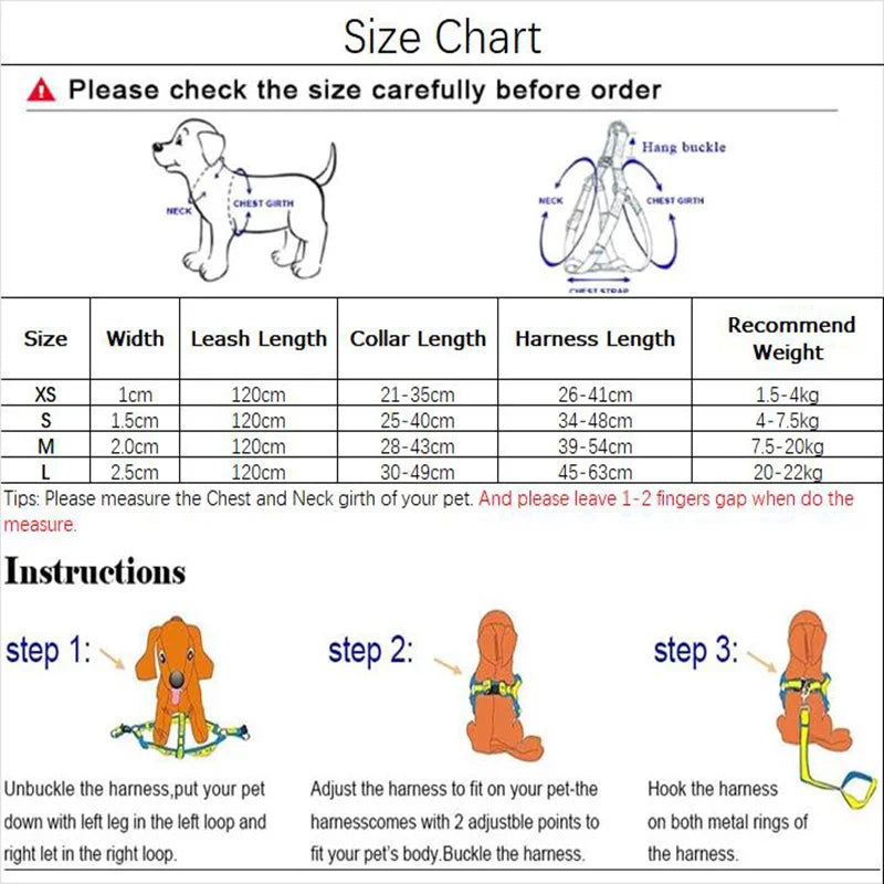 Dog Leash Harness Adjustable Collar Set Denim Pet Lead Vest for Small Medium Large Dogs Pet Cat Lead for Walking Training