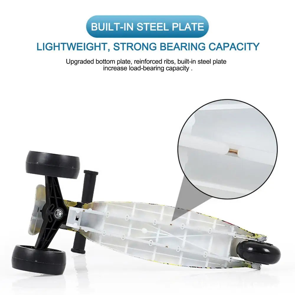 Child Scooter Folding Kick Scooter Adjustable Height Skateboard For Kids With LED Light Kateboard Outdoor Kids Foot Scooter