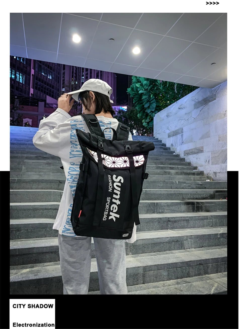Youth Holographic Reflection Backpacks Fashion Urban Man Backpack Trend Brand Men's Travel Backpack Large Capacity School Bags