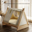 Wooden Oxford Cloth Dog Bed  Elevated Moisture-Proof Tent Enclosed Safety House  All-Season  Dog Shelter with Frame Support