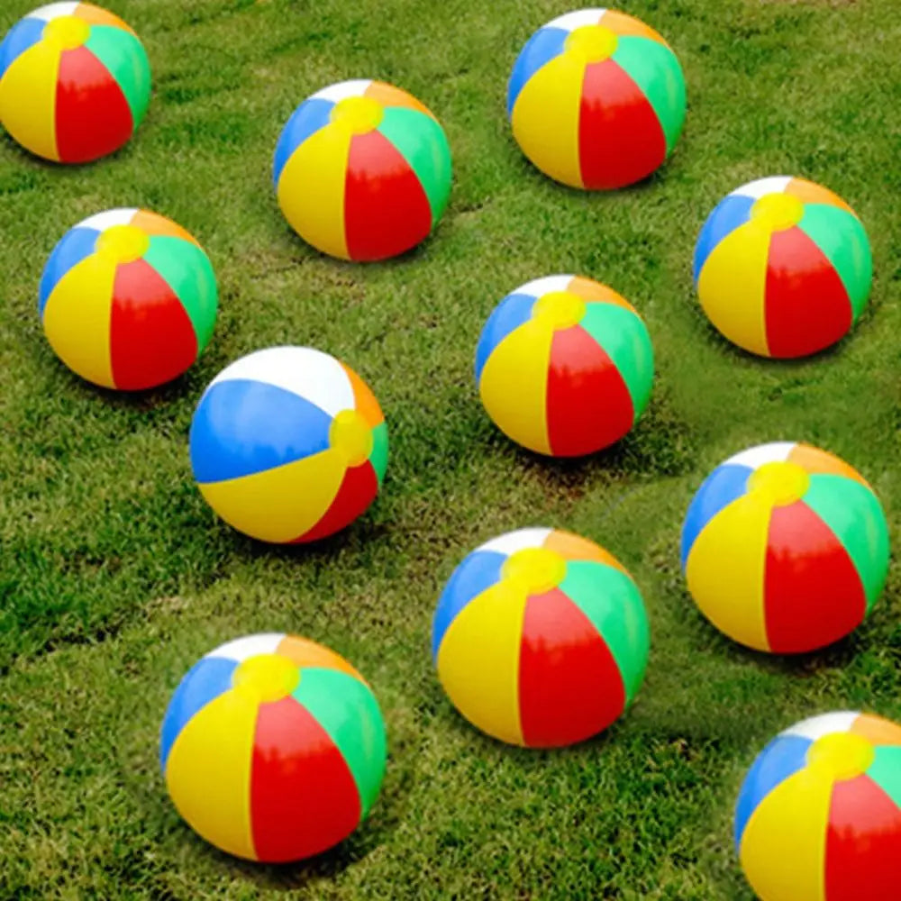 PVC Inflatable Beach Ball Swimming Pool Toy 40cm Big Rainbow Beach Ball 30cm Colourful Inflatable Pool Ball Kids