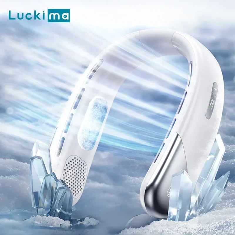 Portable Neck Fans for Outdoors Sports Rechargeable USB Mini Air Conditioner Fan Bladeless Neck-hanging Cooling Fan Air Cooler