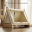 Wooden Oxford Cloth Dog Bed  Elevated Moisture-Proof Tent Enclosed Safety House  All-Season  Dog Shelter with Frame Support