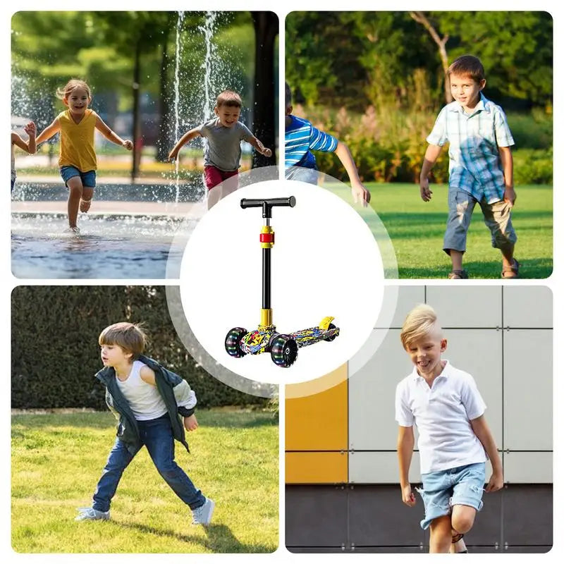 Children Scooter Adjustable Children Kick Scooter Foldable Boys And Girls Aged 2-12 Years Old Outdoor Cycling Scooter For